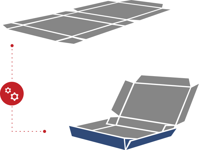 Faltschachtel-Aufrichter | Carton former I Illustration